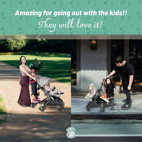 Universal Stroller Attachment - Universal Rider Stroller Attachement - For Toddlers, Fits Baby Jooger and Sit-and-Stand Double Strollers, Up to 42LBS, Black, Fits 90% of Strollers in Saudi Arabia