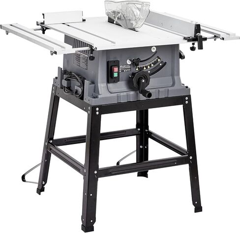 Table Saw, PIONEERWORKS 10inch 15A 5000RPM Portable Table Saw with Stand & Safety Switch, Push Stick, 90°Cross Cut & 0-45°Cutting, Multifunctional Table Saw for Woodworking, DIY Working in Saudi Arabia