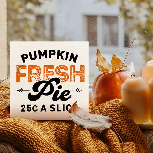 Fall Decor Wooden Box Sign, Fall Sunflower Pumpkin Table Decor Thanksgiving Harvest Autumn Decoration Home Office Room Kitchen Fall Sign Decor, Welcome Fall Thankful in Saudi Arabia