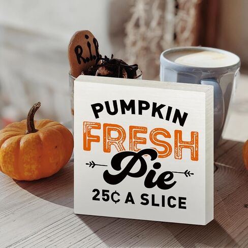 Fall Decor Wooden Box Sign, Fall Sunflower Pumpkin Table Decor Thanksgiving Harvest Autumn Decoration Home Office Room Kitchen Fall Sign Decor, Welcome Fall Thankful in Saudi Arabia