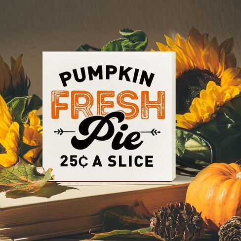 Fall Decor Wooden Box Sign, Fall Sunflower Pumpkin Table Decor Thanksgiving Harvest Autumn Decoration Home Office Room Kitchen Fall Sign Decor, Welcome Fall Thankful in Saudi Arabia