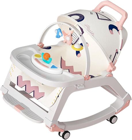 Baby Rocking Chair Nylon Plastic Multi Functional Sleep Aid Doubles As A Recliner ewborn Rocking Chair for Sleeping Home () in Saudi Arabia