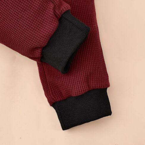 Toddler Boys Clothes Long Sleeve Patchwork Sweatshirt Pullover Tops Casual Pocket Pants Fall Winter Outfits 2-6 Years in Kuwait