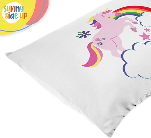 Sunny Side Up Rainbow Unicorns 2 Pack Reversible Pillowcases - Double Sided Pillow Covers, Kids Super Soft Floral Bedding in Saudi Arabia