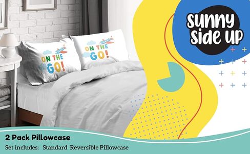 Sunny Side Up Rainbow Unicorns 2 Pack Reversible Pillowcases - Double Sided Pillow Covers, Kids Super Soft Floral Bedding in Saudi Arabia