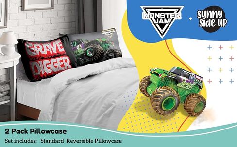 عبوة من 2 كيس وسادة ذو وجهين من Sunny Side Up Rainbow Unicorns - أغطية وسائد مزدوجة الجوانب، فراش زهور فائق النعومة للأطفال in Kuwait