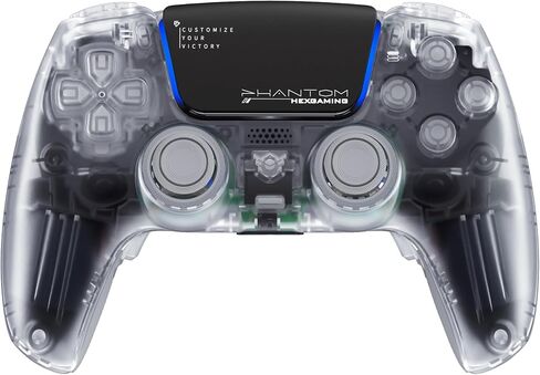 وحدة تحكم الألعاب HEXGAMING PHANTOM Pro مع 4 أزرار قابلة لإعادة التعيين، و6 ملفات تعريف لإعادة التعيين، و8 عصا تناظرية قابلة للتبديل، ومشغلات قابلة للتعديل متوافقة مع ps5، والكمبيوتر الشخصي، والهواتف المحمولة - رمادي الظل in Kuwait