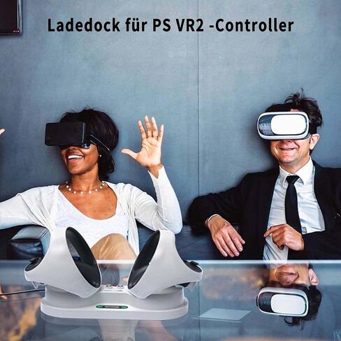 محطة شحن وحدة التحكم PSVR 2، قاعدة شحن PS VR2 Sense، حامل شحن لملحقات PS5 VR2 مع 4 محولات مغناطيسية، مؤشر LED وكابل من النوع C - أبيض in Kuwait