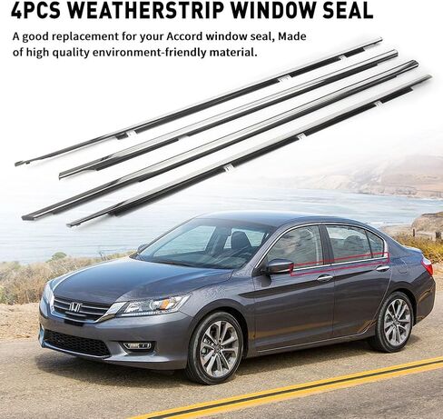 Newsmarts 4pcs Weatherstrip Windows Seal Door Belt Molding Weather-Strip for Honda Civic 2006-2011 Replaces#72450-SNA-A01 72410-SNA-A01 72950-SNA-A01 72910-SNA-A01 in Saudi Arabia