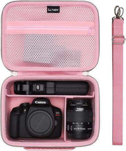 حقيبة كاميرا LTGEM متوسطة الحجم متوافقة مع كاميرا Canon/Sony/Nikon DSLR وعدسات متعددة، حقيبة حمل صلبة للسفر مع 3 فواصل وحزام كتف، أسود in Kuwait