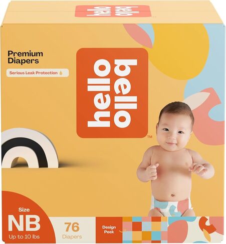 Hello Bello Dr. Seuss Baby Grinch Premium Diapers, Size NB (Up to 10 lbs), 76ct Plus Bonus Wipes: Softness & Protection for Sensitive Skin in Saudi Arabia