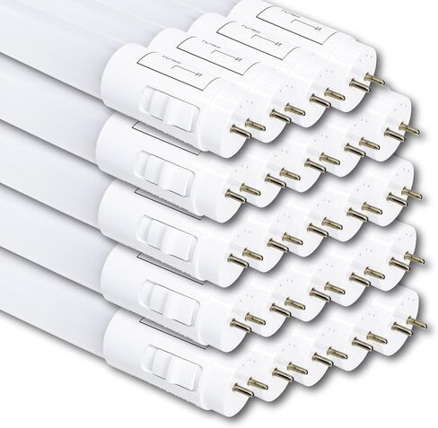4 Pack 3CCT 4FT LED T8 Type B Light Tube 18W 2200 Lumens, 2700K/4000K/5000K Selectable, Ballast Bypass, Double Ended Connection, Frosted Cover in Saudi Arabia