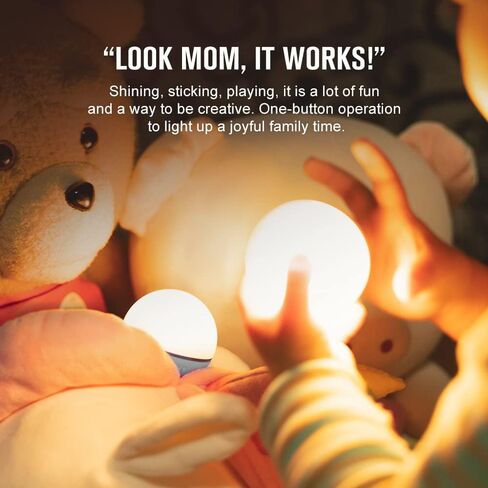 OLIGHT Obulb 55 Lumens 4-Mode Orb Light Night Lights MCC مصباح بجانب السرير قابل لإعادة الشحن مع قاعدة مغناطيسية لديكور المنزل، والحضانة، والتخييم، والمشي لمسافات طويلة (رمادي) in Kuwait