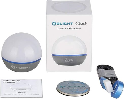 OLIGHT Obulb 55 Lumens 4-Mode Orb Light Night Lights MCC مصباح بجانب السرير قابل لإعادة الشحن مع قاعدة مغناطيسية لديكور المنزل، والحضانة، والتخييم، والمشي لمسافات طويلة (رمادي) in Kuwait