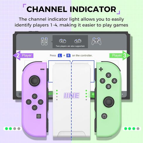 قبضة شحن IINE Joy-con متوافقة مع Switch/Oled/Lite، حامل على شكل حرف H لـ Switch Joy-Con، قبضة شحن محمولة Joy-con مع كابل شحن قطعة واحدة in Kuwait