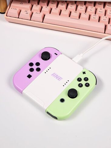 قبضة شحن IINE Joy-con متوافقة مع Switch/Oled/Lite، حامل على شكل حرف H لـ Switch Joy-Con، قبضة شحن محمولة Joy-con مع كابل شحن قطعة واحدة in Kuwait