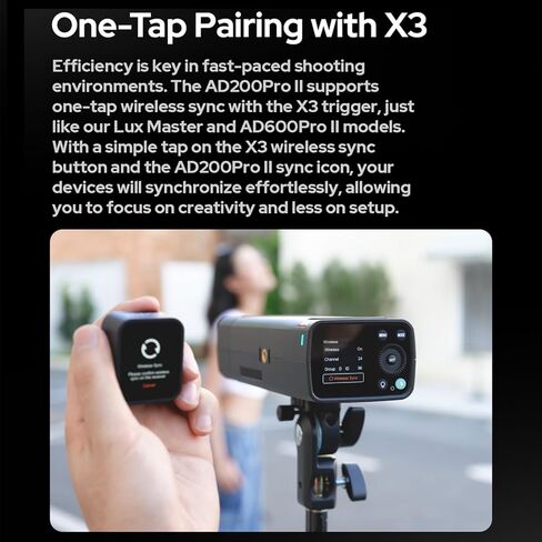 GODOX AD200 Pro II Flash with AD-S2 Standard Reflector Diffuser and AD-S11 Flash Speedlite Accessories Compatible with Canon Nikon Sony Fuji Olympus Panasonic Pentax Camera(GODOX AD200Pro Upgraded) in Saudi Arabia