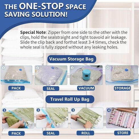 15 Pack Vacuum Storage Bags with Electric Pump, Space Saver Bags (8 Jumbo/7 Large) Compression for Comforters and Blankets, Sealer Clothes Storage Travel Essentials in Saudi Arabia