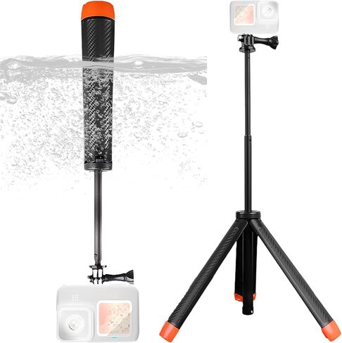 عصا سيلفي عائمة 4 في 1 لـ GoPro Hero 13، 12، 11، 10، 9، 8، 7، 6، 5، 4، 3، 3+، DJI OSMO، Insta360، حامل ثلاثي القوائم بمقبض يدوي عائم مقاوم للماء وقابل للتمديد in Kuwait