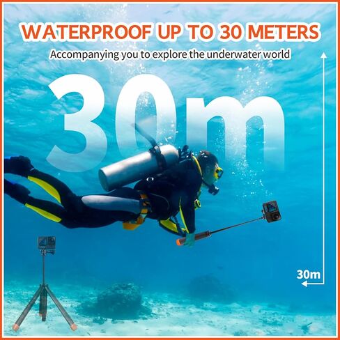 عصا سيلفي عائمة 4 في 1 لـ GoPro Hero 13، 12، 11، 10، 9، 8، 7، 6، 5، 4، 3، 3+، DJI OSMO، Insta360، حامل ثلاثي القوائم بمقبض يدوي عائم مقاوم للماء وقابل للتمديد in Kuwait