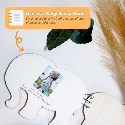 Baby Shower Guest Book with Photo Frame - Baby Shower Games for Guests - Baby Scrap Book - Baby Shower Decorations for Boy or Girl (Round) in Saudi Arabia