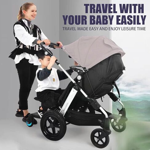 لوح عربة الأطفال، لوح ركوب عربة الأطفال، لوح عربة الأطفال العالمي، لوح عربة الأطفال مع مقعد قابل للفصل، لوح ركوب عربة الأطفال للجلوس والوقوف، لوح عربات التي تجرها الدواب، منصة وقوف مرفقة لعربة الأطفال - أزرق in Kuwait