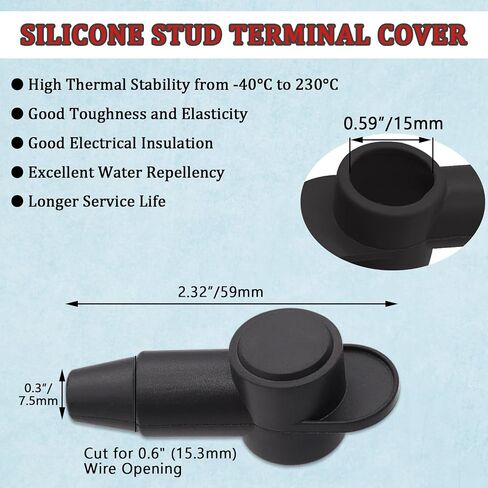 Aienxn 12V Bus Bar Marine 150A 1/4" Stud Power Distribution Block with 2PCS Silicone Terminal Covers, 2PCS Copper Lugs and Ring Terminals for Car and Boat (Black+Red) Q-078 in Saudi Arabia