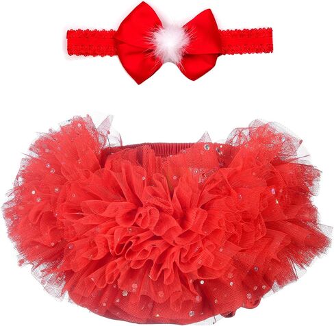 Baby Girl Ruffle Diaper Cover Newborn Infant Lace Bloomer and Flower Headband Set 0-2T in Saudi Arabia