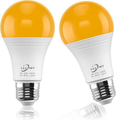 3W LED Amber Light Bulbs, 1600K Warm White 180LM Night Light, Blue Light Blocking, Energy Saving, 30W Replacement, Sleep Aid E26 Base Light Bulb for Bedroom, Baby Nursery Room, Non-Dimmable in Kuwait