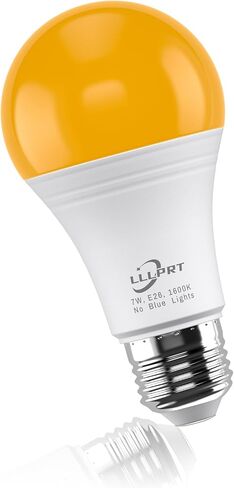 3W LED Amber Light Bulbs, 1600K Warm White 180LM Night Light, Blue Light Blocking, Energy Saving, 30W Replacement, Sleep Aid E26 Base Light Bulb for Bedroom, Baby Nursery Room, Non-Dimmable in Kuwait