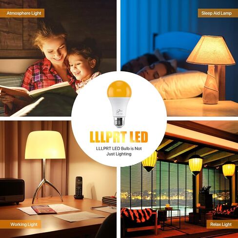 3W LED Amber Light Bulbs, 1600K Warm White 180LM Night Light, Blue Light Blocking, Energy Saving, 30W Replacement, Sleep Aid E26 Base Light Bulb for Bedroom, Baby Nursery Room, Non-Dimmable in Kuwait
