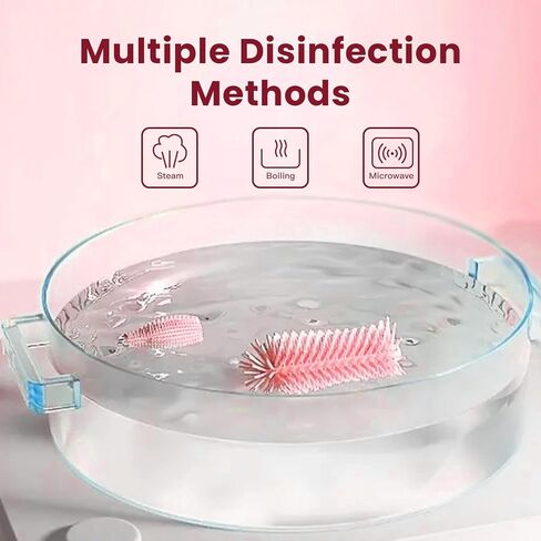 3 in 1 Manual Bottles Brush Set, Cleaning Brushes for Straws/Bottles/Glasses, Red in Saudi Arabia