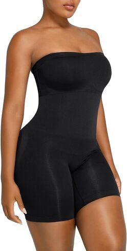 SHAPELLX Women's Shapewear Bodysuits Tummy Control Butt Lifter Body Shaper Strapless Seamless Mid Thigh Jumpsuit Tops in Saudi Arabia