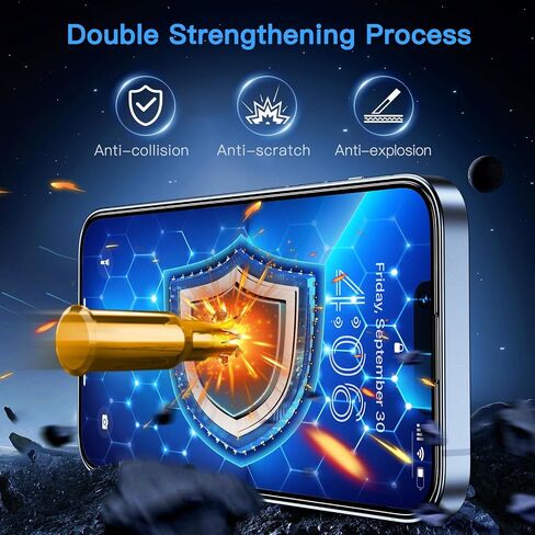 واقي شاشة Uyiton UnBreak-Glass لهاتف iPhone 15 Pro Max، [سهل الملاءمة] حافظة تغطية كاملة صديقة للخدش ومقاومة للخدش وخالية من الفقاعات 9H واقي شاشة من الزجاج المقوى 15 Pro Max (6.7 بوصة)، عبوتان in Saudi Arabia