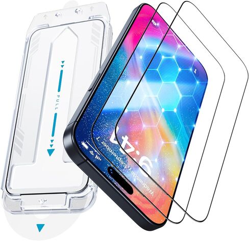 واقي شاشة Uyiton UnBreak-Glass لهاتف iPhone 15 Pro Max، [سهل الملاءمة] حافظة تغطية كاملة صديقة للخدش ومقاومة للخدش وخالية من الفقاعات 9H واقي شاشة من الزجاج المقوى 15 Pro Max (6.7 بوصة)، عبوتان in Saudi Arabia