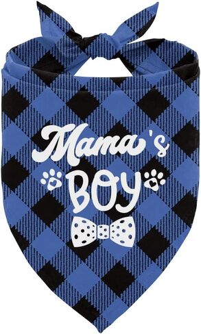 Mama's Boy Dog Bandana, Dog Bandana, Red Pet Dog Scarf Accessories, Pet Dog Gender Revealing Triangle Scarf, Funny Cute Dog Bandana, Dog Bandana for Small Medium Large Dogs, Gift for Dog Lover (C18) in Kuwait