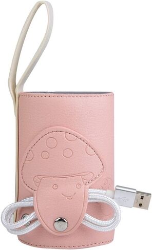 جهاز تسخين زجاجات الأطفال USB، سخان زجاجة ترموستات لتدفئة حليب الأطفال، حقيبة زجاجة الطفل، سخان زجاجة الحليب، لأكواب المياه لزجاجات المياه المعدنية (وردي) in Kuwait