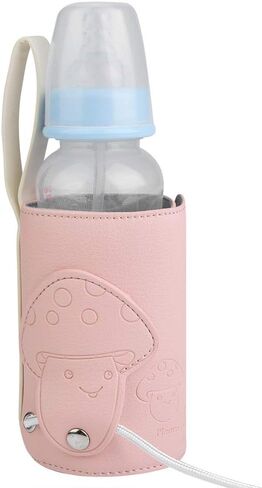 جهاز تسخين زجاجات الأطفال USB، سخان زجاجة ترموستات لتدفئة حليب الأطفال، حقيبة زجاجة الطفل، سخان زجاجة الحليب، لأكواب المياه لزجاجات المياه المعدنية (وردي) in Kuwait