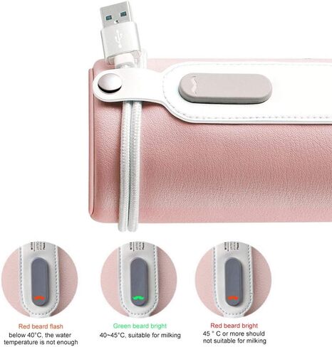 جهاز تسخين زجاجات الأطفال USB، سخان زجاجة ترموستات لتدفئة حليب الأطفال، حقيبة زجاجة الطفل، سخان زجاجة الحليب، لأكواب المياه لزجاجات المياه المعدنية (وردي) in Kuwait