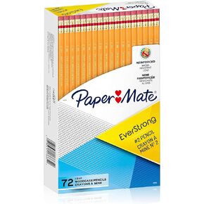Paper Mate EverStrong #2 Pencils, Reinforced, Break-Resistant Lead When Writing, 72 Count