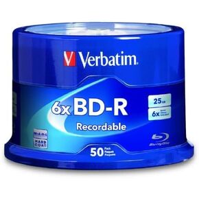 Verbatim BD-R 25 GB 6X with Branded Surface, 50-Disc Spindle 98397 by Verbatim