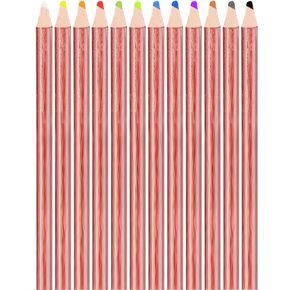 12 Pcs Chalkboard Calendar Colored Pencils, Wooden Chalk Pencils with Sharpener for Small Chalkboard Precise Writing, Erasable, Assorted Colors