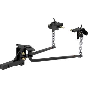 CURT 17051 Round Bar Weight Distribution Hitch with Integrated Lubrication, Up to 8K, 2-Inch Shank
