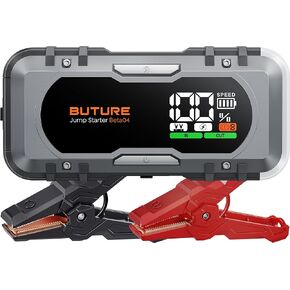 BUTURE بطارية السيارة Jump Starter 6000A Jump Box 65W شحن سريع (جميع الغاز/12.0 لتر ديزل)، حزمة بطارية محمولة للسيارة، بادئ تشغيل البطارية مع كابلات توصيل ممتدة، ضوء 600 لومن in Kuwait