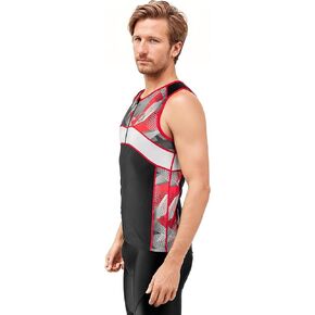 Tri Top Men - Sleeveless Mens Triathlon Top - Premium FX Material - 3 Pocket Triathlon Shirts for Men