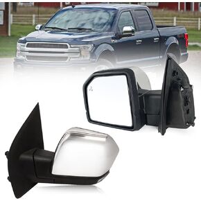 Left driver Side Door Mirror with Blind Spot Glass Power Fits 2015-2020 Ford F150 Without Turn Signal Light Non-Heated (3Pins) Replaces: ‎FL3Z17683AK