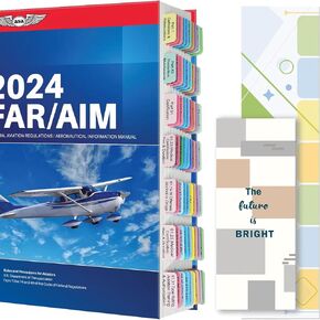 FAR/AIM 2025 Index Tabs for Private Pilot (with No Book), 80 PCS Color-Coded & Laminated Tabs, with Alignment Guide & Bookmark, Tear-Resistant and Waterproof