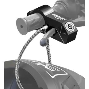 SKYJDM Motorcycle Locks, Motorcycle Helmet & Lock Brake Lock Anti-Theft Grip Lock Combo for All Motorcycle Bike ATV Scooter with Handlebar Diameters Within 1.3-1.5 Inches (Black)