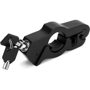 QWORK Motorcycle Lock, Heavy Duty Anti-Theft Adjustable Bike Handlebar Lock, A Grip/Throttle/Brake/Handlebar Lock to Secure a Bike, Scooter, Moped or ATV, Red