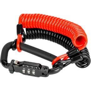 Motorcycle Helmet Lock-with Two Cables & PIN Locking Carabiner for Extra Security-Ideal Lock for Bike Helmets, Phone Mount, Bag, Luggage, Multifunctional Accessory, Perfect Travel Companion